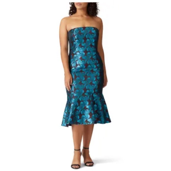 Aidan Mattox Dresses & Skirts - Aidan Mattox - Teal Strapless, Hourglass Jacquard Dress NWT